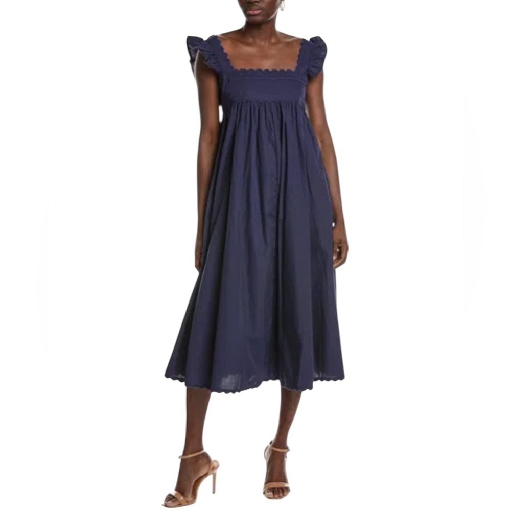 O.P.T. | Women’s Blue Kalliope Midi Sleeveless Dress Size Large